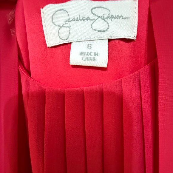 Long Red Pleaded Dress - Picture 2 of 7